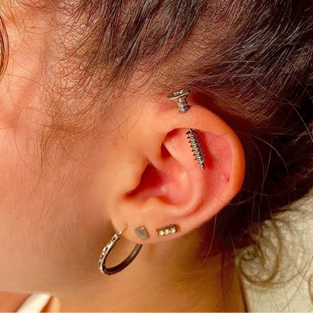 SCREW EARRING | Illusion Single Post Earring | Punk Rock